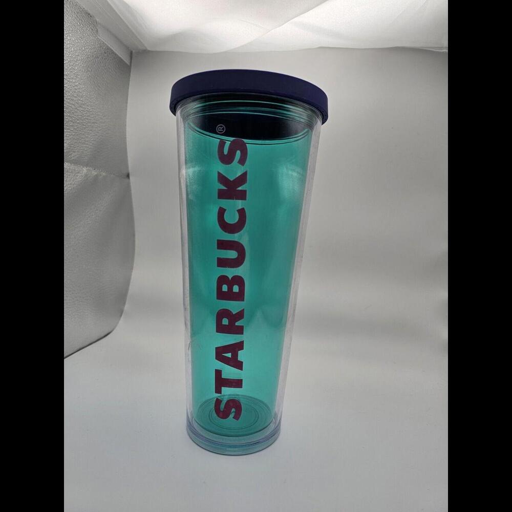 Starbucks Tumbler Venti Teal and Pink 2014 24oz. Rare
